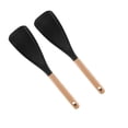 thumbnail image 1 of 2Pack Cooking Spoon For Nonstick Cookware, Silicone Spatula Spoon - Bpa-Free Matte Silicone & Wooden Handle, Heat-Resistant For Mixing, Scooping, Scraping And Serving, Safe For Pots Pans Skillets, 1 of 7