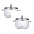 thumbnail image 1 of 2Pack Cookware Simmer Pot Glass Cooking Pot With Lid 1.6L(54Oz) Heat Borosilicate Glass Cookware Stovetop Pot Simmer Pot For Soup Baby Food Storage Containers Home Decor, 1 of 3