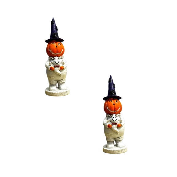 2Pack Creativity! Purple Hat Pumpkin Face Ornament Sending Blessings And Happiness Your Excellent Holiday Choice! Desktop Ornament Home Decor