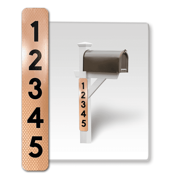 2Pack Customized Mailbox Address Numbers for Outside, 911 Emergency Super Reflective Vertical Home/Office/Apartment Number/Letter Easy Peel and Stick Vinyl Decal (3x10", Tan)