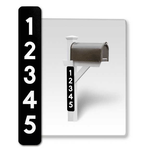2Pack Customized Mailbox Address Numbers for Outside, 911 Emergency Super Reflective Vertical Home/Office/Apartment Number/Letter Easy Peel and Stick Vinyl Decal (3x10", Black)