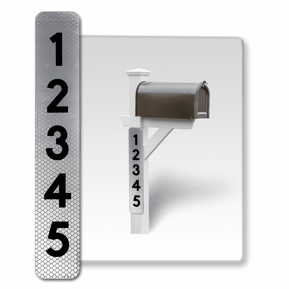 2Pack Customized Mailbox Address Numbers for Outside, 911 Emergency Super Reflective Vertical Home/Office/Apartment Number/Letter Easy Peel and Stick Vinyl Decal (3x10", Gray)