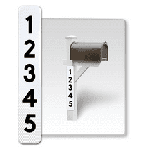 2Pack Customized Mailbox Address Numbers Stickers for Outside, 911 Emergency Super Reflective Vertical Home/Office/Apartment Number/Letter Vinyl Decal (3x10", White)