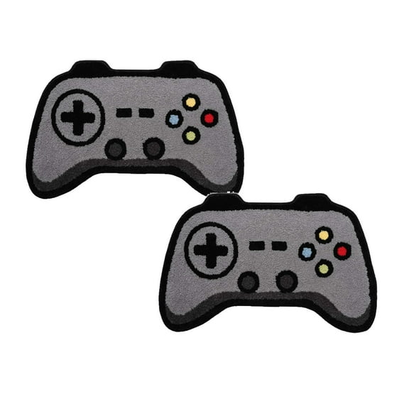 2Pack Cute Gaming Rug Cartoon Game Console Game Controller Floor Mats Non Extra Soft Absorbent Rugs Machine Washable Mat Game Room Carpet Shower Mat Indoor Door Mat Carpet Home Decor