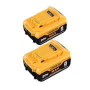 2Pack DCB200 8.0Ah Battery Replacement for 20V Compatible with DEewalt Cordless Power Tools DCB200 DCB201 DCB203 DCB206 DCB207 Battery