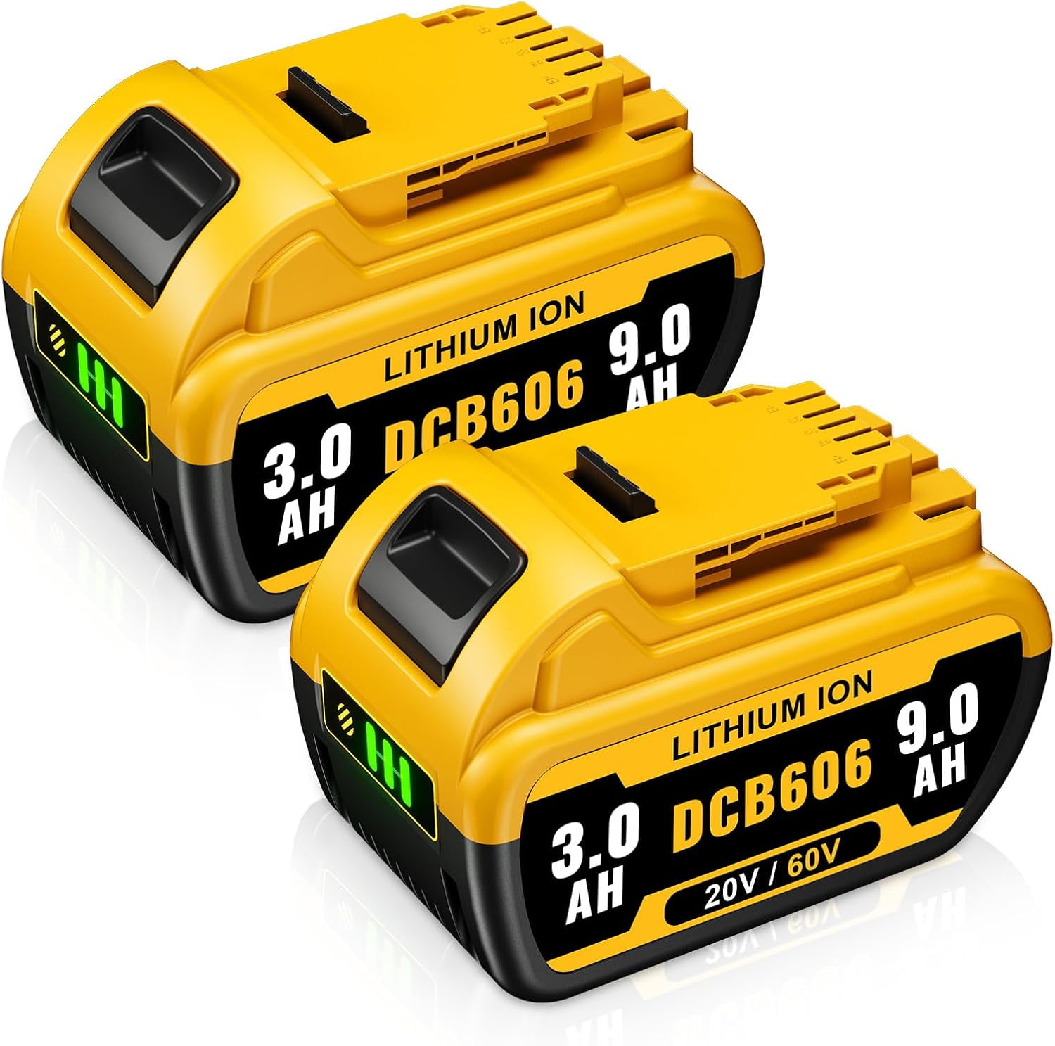 EOTTK 2-Pack Replacement Battery For DeWalt 20V/60V Max Tools - Compatible With DCB609