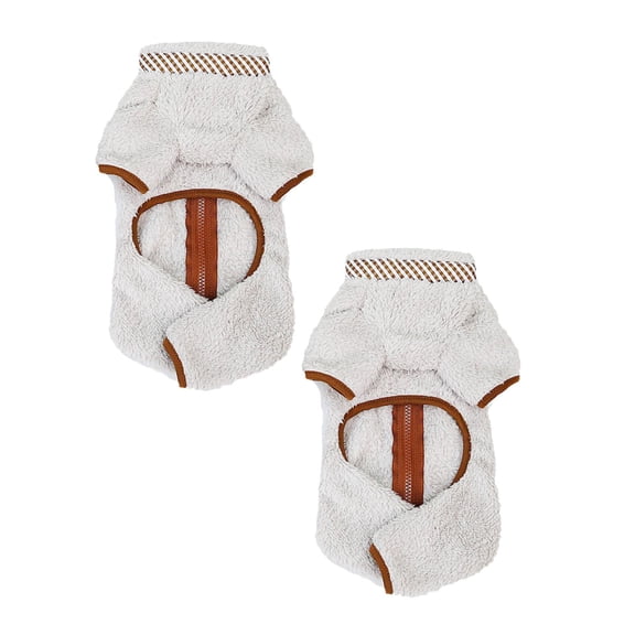 2Pack Deal Countdown! Fleece Dog Coat For Small Dog With Double D Ring Zipper On Back Pet Jumpsuit Puppy Pajamas Winter Fall Chihuahua Yorkie Thermal Clothes Pet Clothes Birthday Gift For Pet Dog Cat