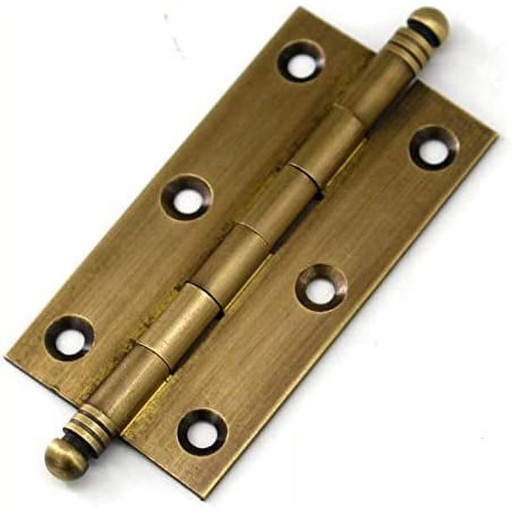 2Pack Decorative Antique Brass Kitchen Cabinet Hinges Bronze Furniture Cupboard Door Butt Hinges 3inch (2,3")