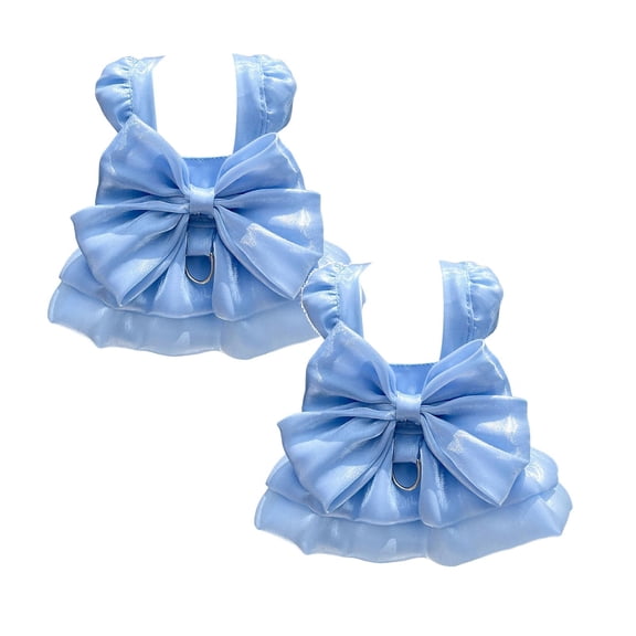 2Pack Dog Dress For Small Dogs Cat Bow Dress With D Ring Dog Girl Wedding Clothes Cute Puppy Tutu Skirt Doggy Summer Costume Pet Wedding Dress Cat Dress Baby Dog Cat Clothes Supplies Pet Clothes M