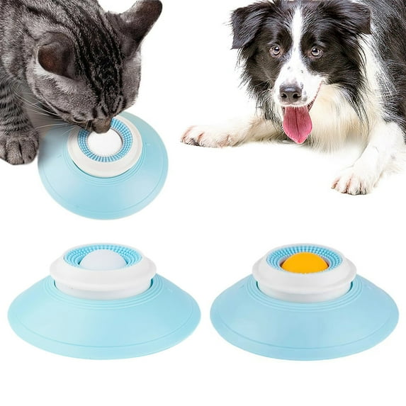 2Pack Dog Lick Bowl, Lick Ball for Dogs, Interactive Dog Puzzle Feeder Toy - Mental Stimulation Slow Treat Ball Dog Licking Ball for Fast Eating, Chewing, and Crate Training Enrichment,Blue