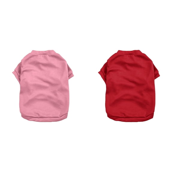 2Pack Dog Shirt for Large Dogs,Lightweight Breathable Dog T Shirt, Soft Cotton Stretchy Pet Clothes, Comfortable Dog Apparel for All Day Wear Indoor Outdoor, Pink + Red, L