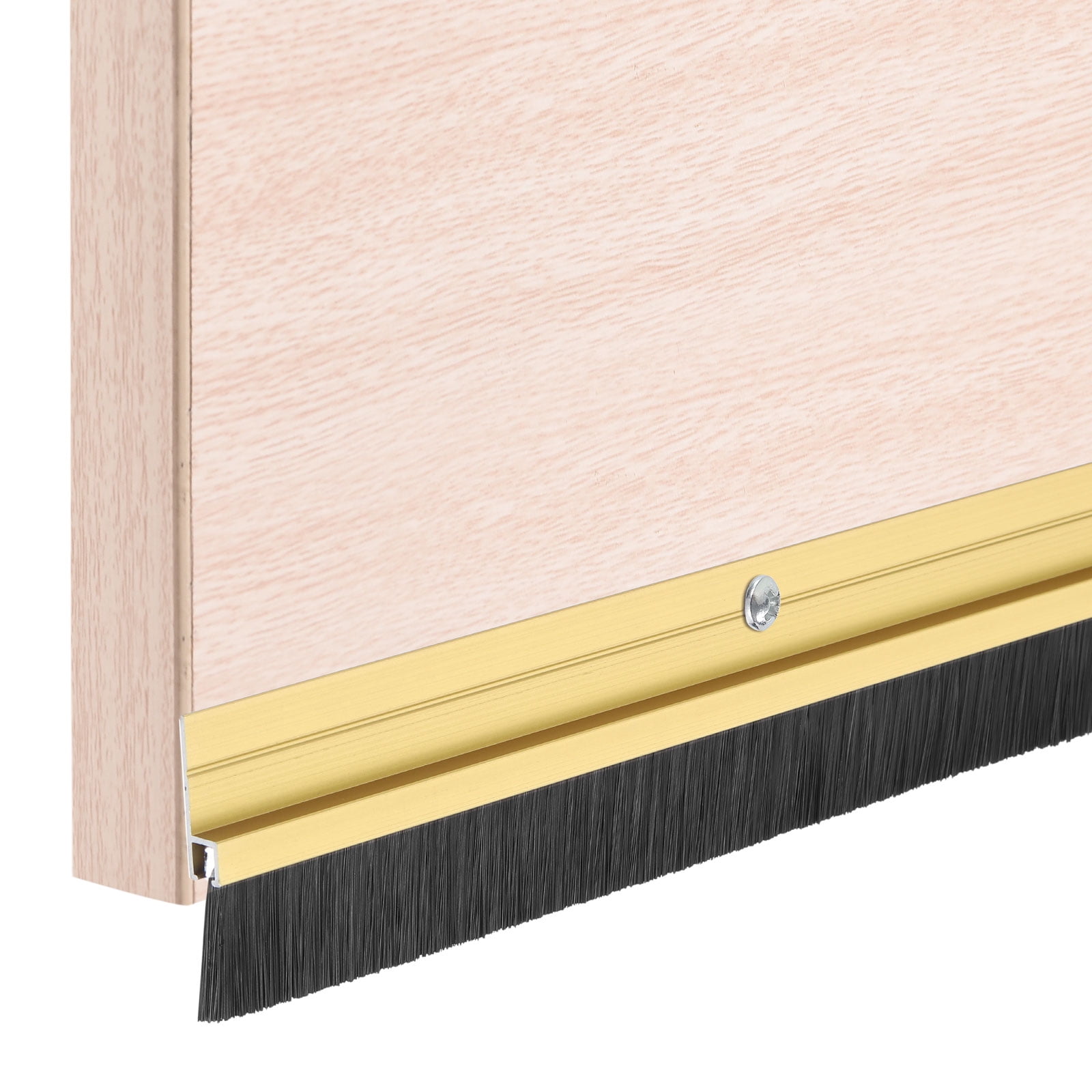2Pack Door Draft Stopper Aluminum Door Weather Stripping (39.4"L x 0.8"W, Gold)