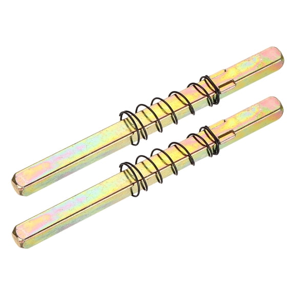 2Pack Door Knob Spindle, 120mm Spare Door Handle Spindle Bar with Limit Spring, Vintage Straight Spindle Replacement Parts for Mechanical Locks (Gold Tone, 25mm)