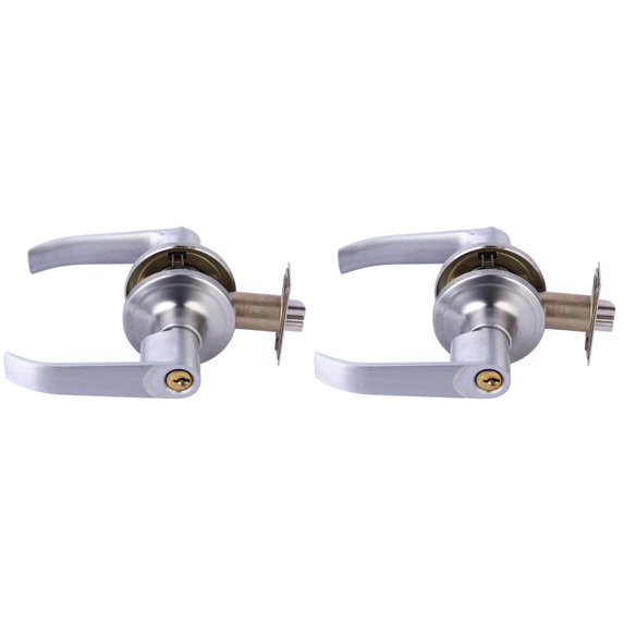 LEDMOMO Hotel Door Lock Silver Secure Handle Lock for Home Entry and Privacy 2Sets