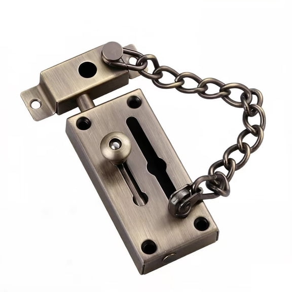 2Pack Door Lock Latch with Anti-Theft Chain, Chain Door Guard, Barrel Bolt, Heavy Duty Alloy Slide Latch Lock