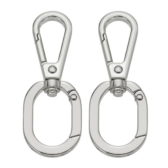 2Pack Double Opening Snap Hooks, Swivel Clasp Hooks Lobster Claw Clasp, Silver