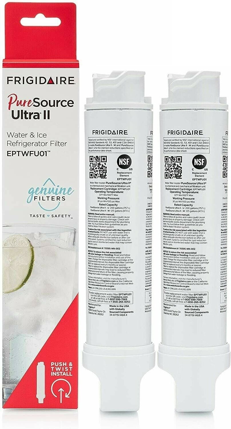 2Pack EPTWFU01 Frigidaire® Water Filter Replacement,TH01 Refrigerator