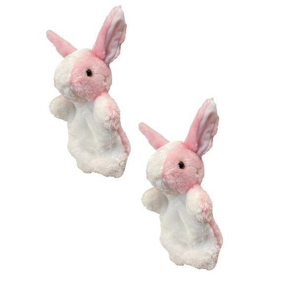 2Pack Easter Bunny Hand Puppet Toy Soft And Interactive Animal Doll For Kids Plush Toy Birthday Gift
