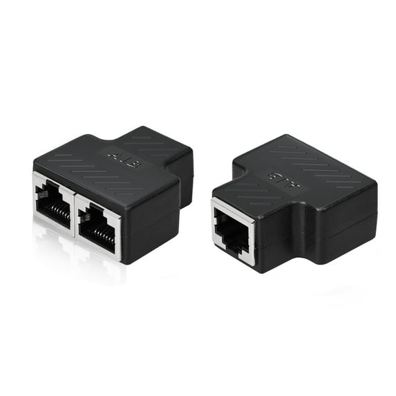 2Pack Ethernet Extender, Ethernet Cable Extender, RJ45 Coupler Female to Female Ethernet Adapter Extend Ethernet Cable Length for Cat7/ Cat6/ Cat5/ Cat5e (Black)