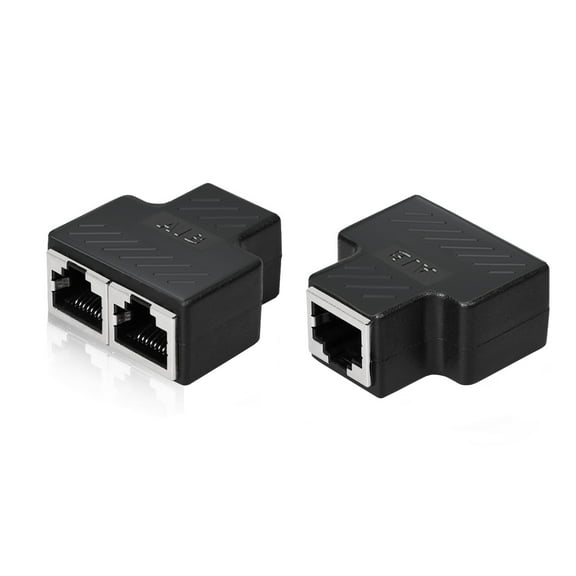 2Pack Ethernet Extender, Ethernet Cable Extender, RJ45 Coupler Female to Female Ethernet Adapter Extend Ethernet Cable Length for Cat7/ Cat6/ Cat5/ Cat5e (Black)