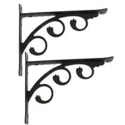 2Pack European Shaped Wall Mounted Bracket Metal Hanging Holder 15x12cm
