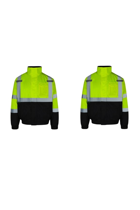 2Pack Everyday ANSI Class 3 Full Zip Bomber Jacket (LIME)