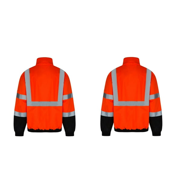 2Pack Everyday ANSI Class 3 Full Zip Bomber Jacket (ORANGE)