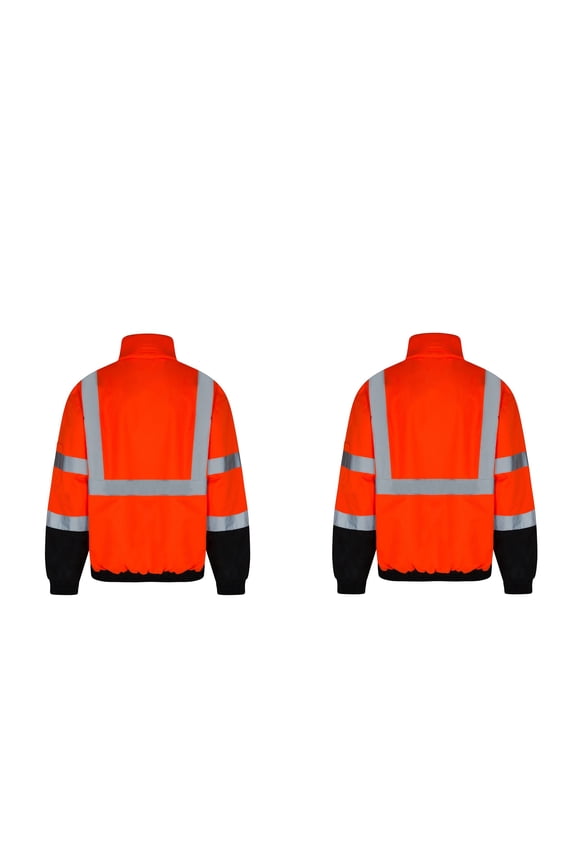 2Pack Everyday ANSI Class 3 Full Zip Bomber Jacket (ORANGE)