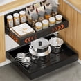 thumbnail image 1 of 2Pack Expandable Pull Out Cabinet Organizer 21"Deep, Adjustable Width 12.2"-20.4" Slide Out Drawers & Roll Out Shelves for Kitchen Cabinets, Easy Install with Double-Sided Adhesive, Black, 1 of 14
