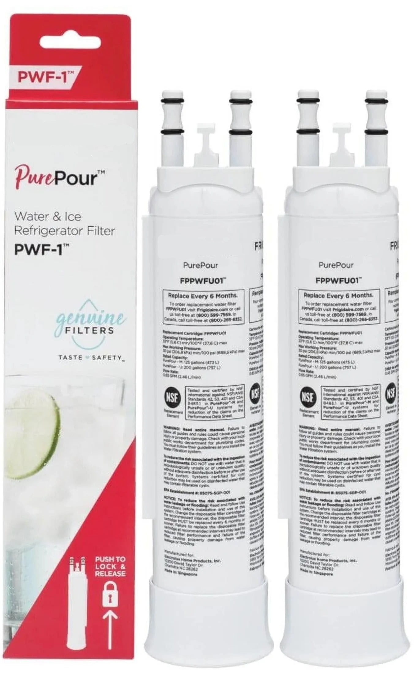 2Pack FPPWFU01 Water Filter Replacement Compatible with EPPWFU01