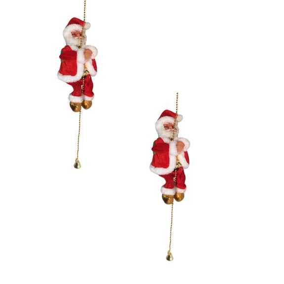2Pack Figurine Christmas Ladder Ornament Gifts Santa Climbing Home Hangs Home Decor