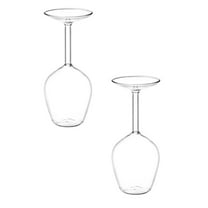 2Pack Flipglass 14 Oz Upside Down Glass Unique Inverted Down Red Glasses Funky Stemmed Upside Down Cups For Fool'S Day Christmas Glass&Bottle Home Decor