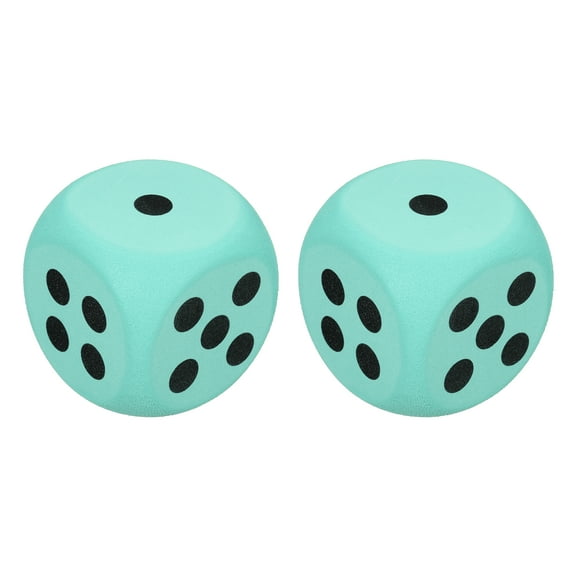 2Pack Foam Dice, 3.8cm/1.5inch Eva 6-Sided Dice Stress Ball Squeezable Blocks for Board Games Relieve Stress Anxiety (Green)