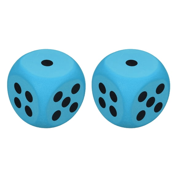 2Pack Foam Dice, 8cm/3.15inch Eva 6-Sided Dice Stress Ball Squeezable Blocks for Board Games Relieve Stress Anxiety (Blue)