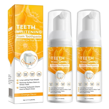2Pack Foaming Mousse Toothpaste for Adults 360°Comprehensive Cleaning Teeth for Oral Health Aliver Teeth Whitening Foam Toothpaste