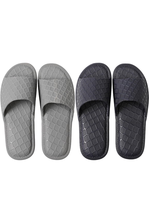 2Pack Foldable Travel Slippers for Men - Non-Slip EVA Slides - Portable Compact Shower & Beach Shoes