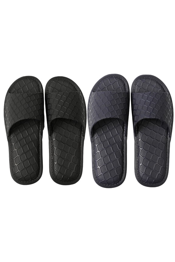 2Pack Foldable Travel Slippers for Men - Non-Slip EVA Slides - Portable Compact Shower & Beach Shoes