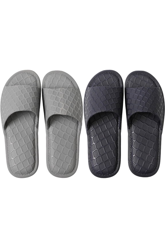 2Pack Foldable Travel Slippers for Men - Non-Slip EVA Slides - Portable Compact Shower & Beach Shoes