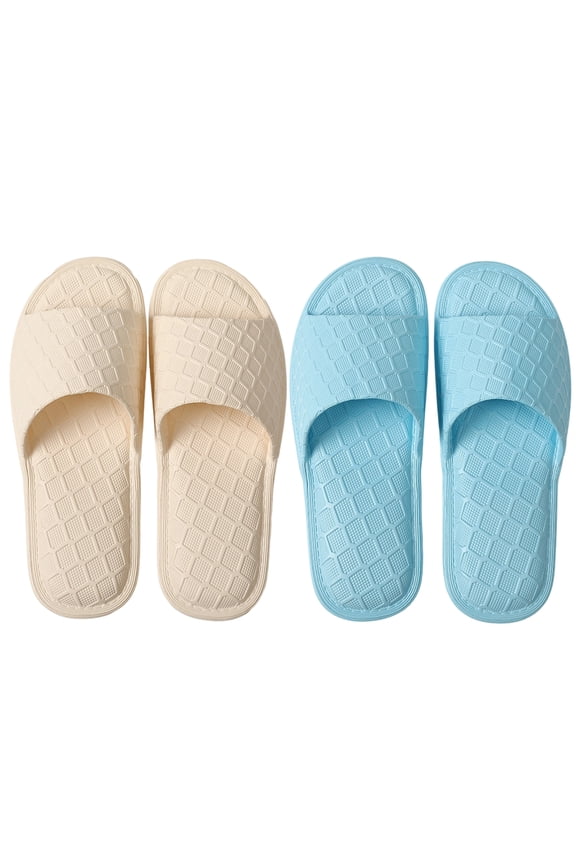2Pack Foldable Travel Slippers for Women - Non-Slip EVA Slides - Portable Compact Shower & Beach Shoes