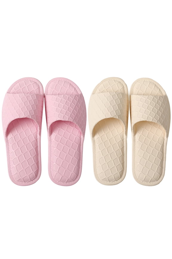 2Pack Foldable Travel Slippers for Women - Non-Slip EVA Slides - Portable Compact Shower & Beach Shoes