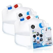 2Pack Food Grade LDPE4 5.3 Gal Water Storage Jugfoldable Collapsible Water Container Camping W/Spigot