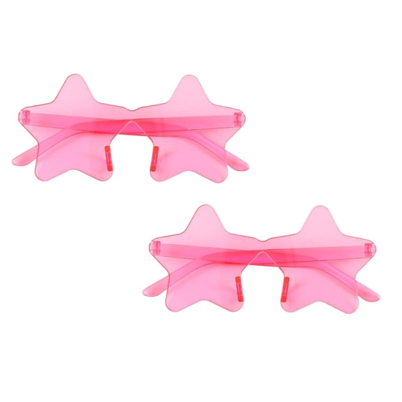 2Pack Frameless Star Sunglasses Transparent Candy Colored Sunglasses Party Star Glasses Event & Party Home Decor