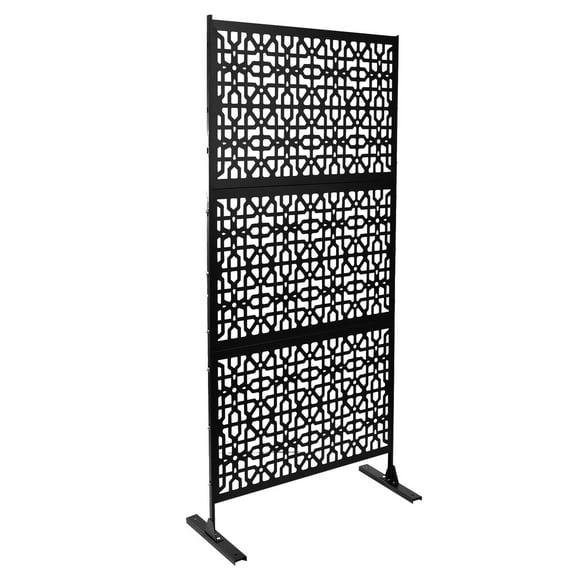 2Pack Freestanding Metal Privacy Panel for Deck Indoor/Outdoor Decorative Privacy Screen 77.5"x36.4"