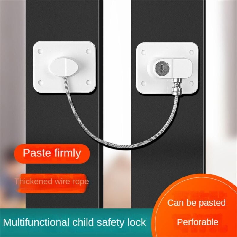 2Pack Fridge Lock Freezer Lock with 4 Key for Child Safety Refrigerator