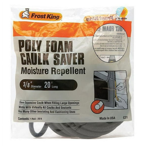 2Pack FrostKing C21H Weatherstrip, 20 ft, Gray, Sold As: Roll