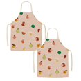 thumbnail image 1 of 2Pack Fruit Patterned Kitchen Apron – Durable Polyester Bib Apron Stain & Lightweight Non Adjustable Fit For Everyday Cooking Baking & Grilling Unisex Design For Adults Apron Sleeve 17.7"X22.0", 1 of 5