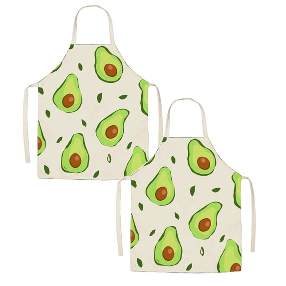2Pack Fruit Patterned Kitchen Apron – Durable Polyester Bib Apron Stain & Lightweight Non Adjustable Fit For Everyday Cooking Baking & Grilling Unisex Design For Adults Apron Sleeve 17.7"X22.0"
