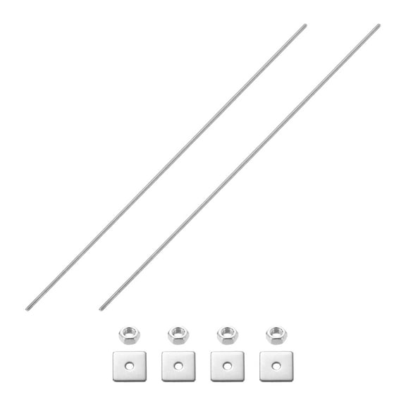 2Pack Fully Threaded Rod, M3 x 400mm 304 Stainless Steel with Nuts Washers