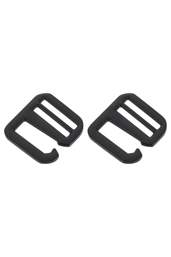 2Pack G-Hook Webbing Buckles, 20mm Flat Tri-Glide, Black