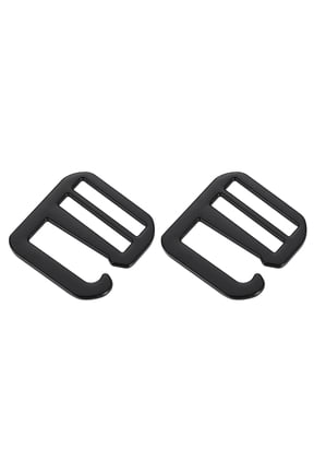 2Pack G-Hook Webbing Buckles, 25mm Flat Tri-Glide, Black